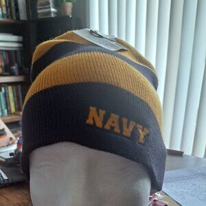 Navy- Navy Blue/Yellow Beanie- OSFM